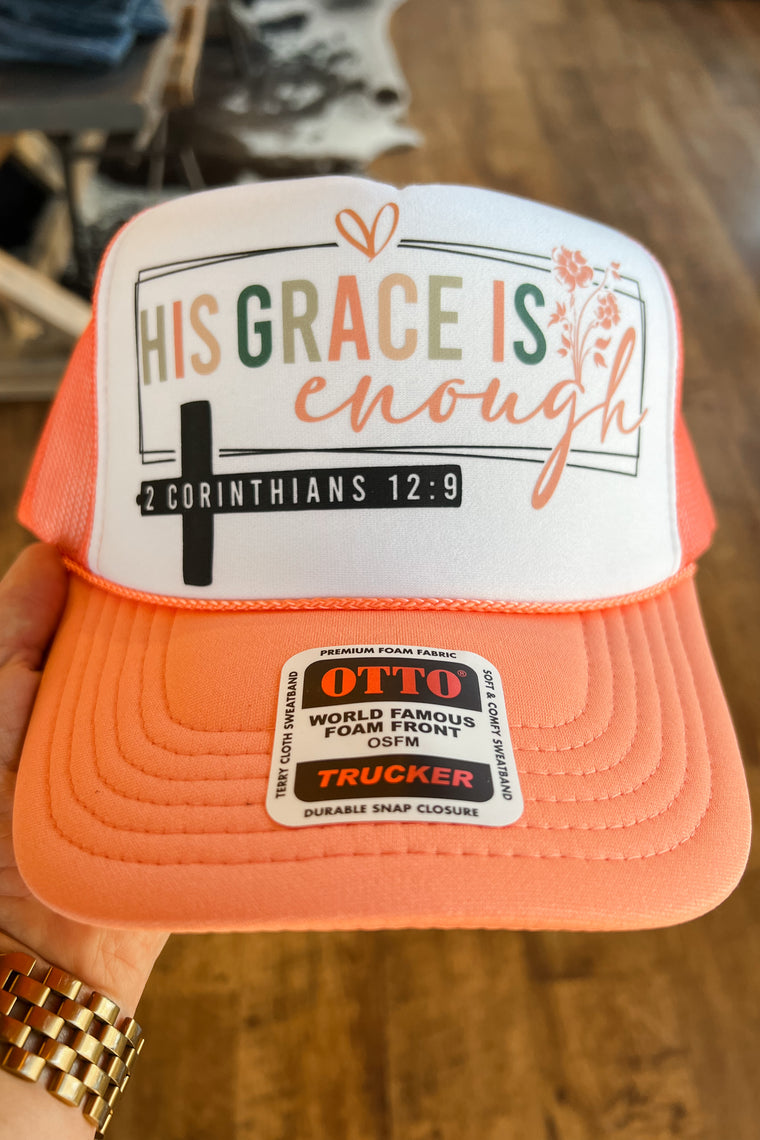 His Grace Is Enough Graphic Trucker Hat