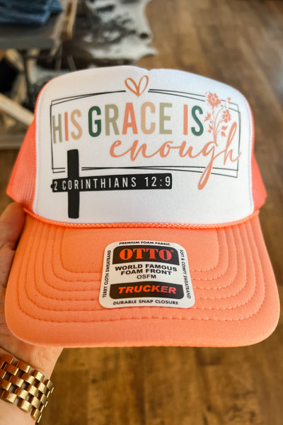 His Grace Is Enough Graphic Trucker Hat