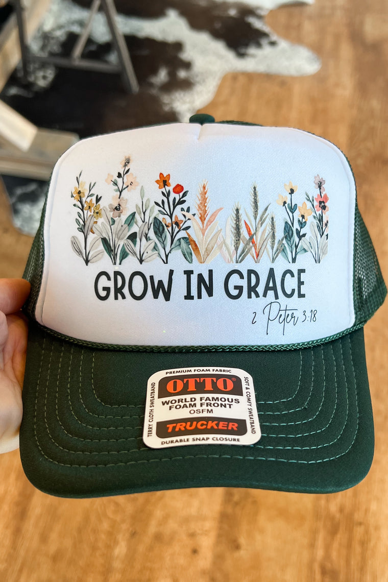 Grow In Grace Graphic Trucker Hat