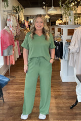 Elise Drawstring Pants - Sage