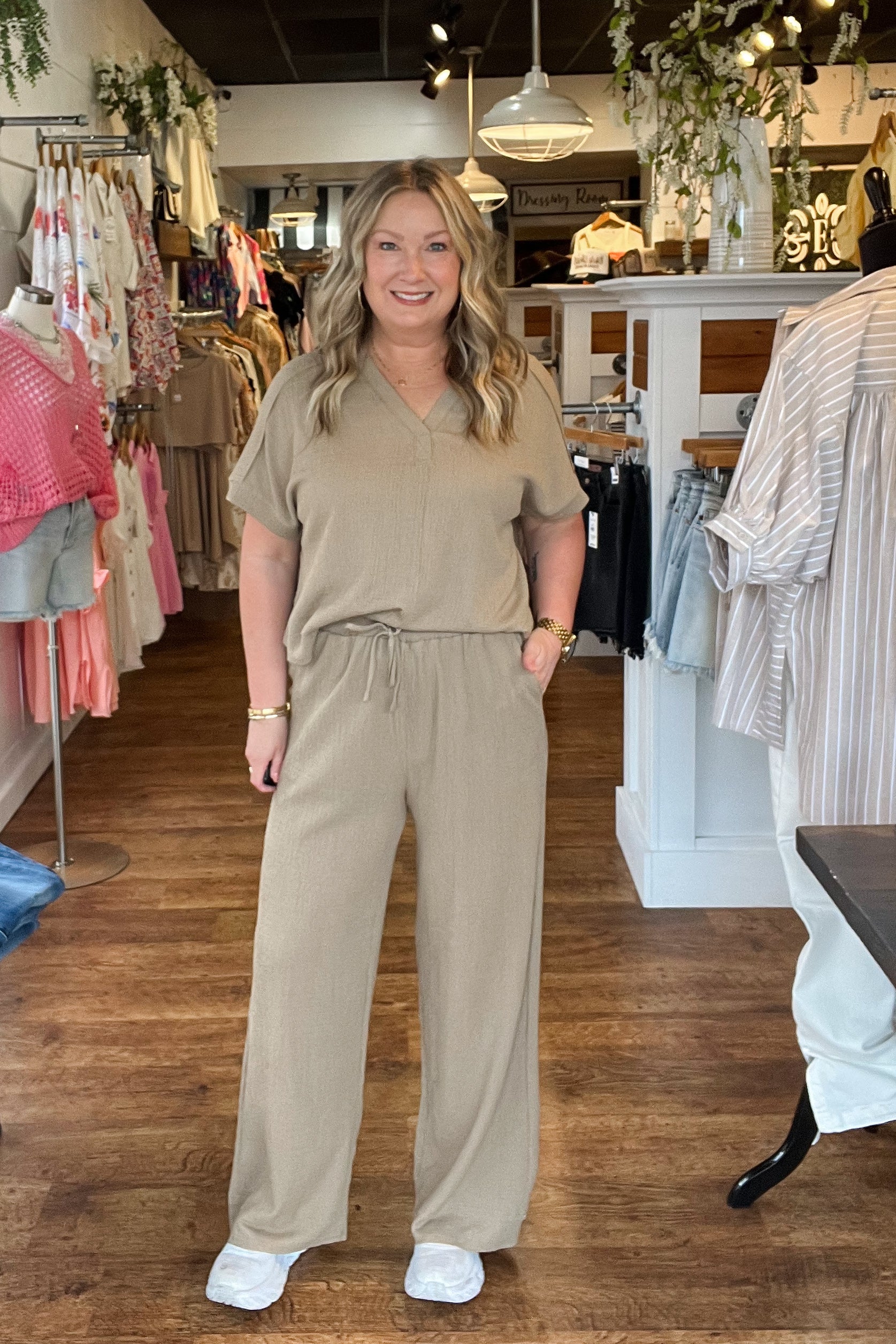 Elise Drawstring Pants - Mocha