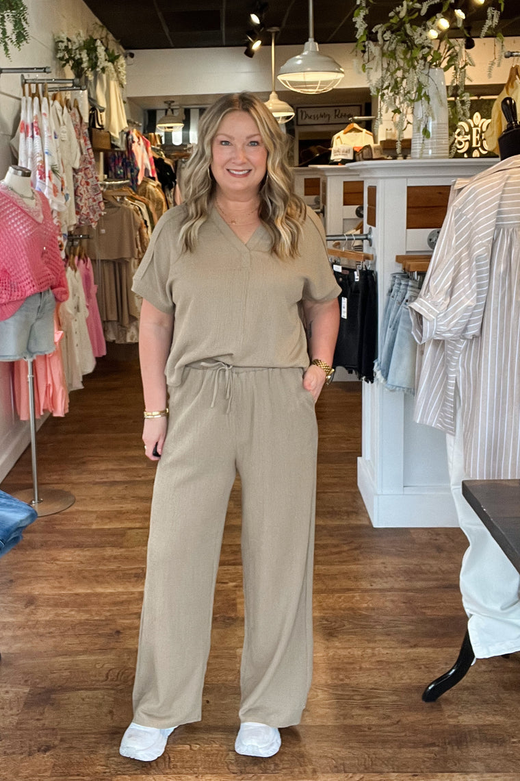 Elise Drawstring Pants - Mocha