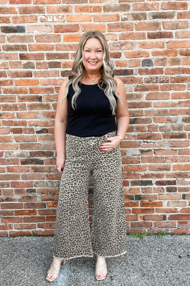 Vanessa Leopard Denim Pants