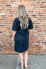 Gia Mineral Washed Dress - Black