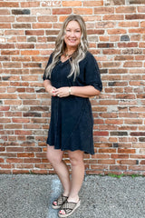 Gia Mineral Washed Dress - Black