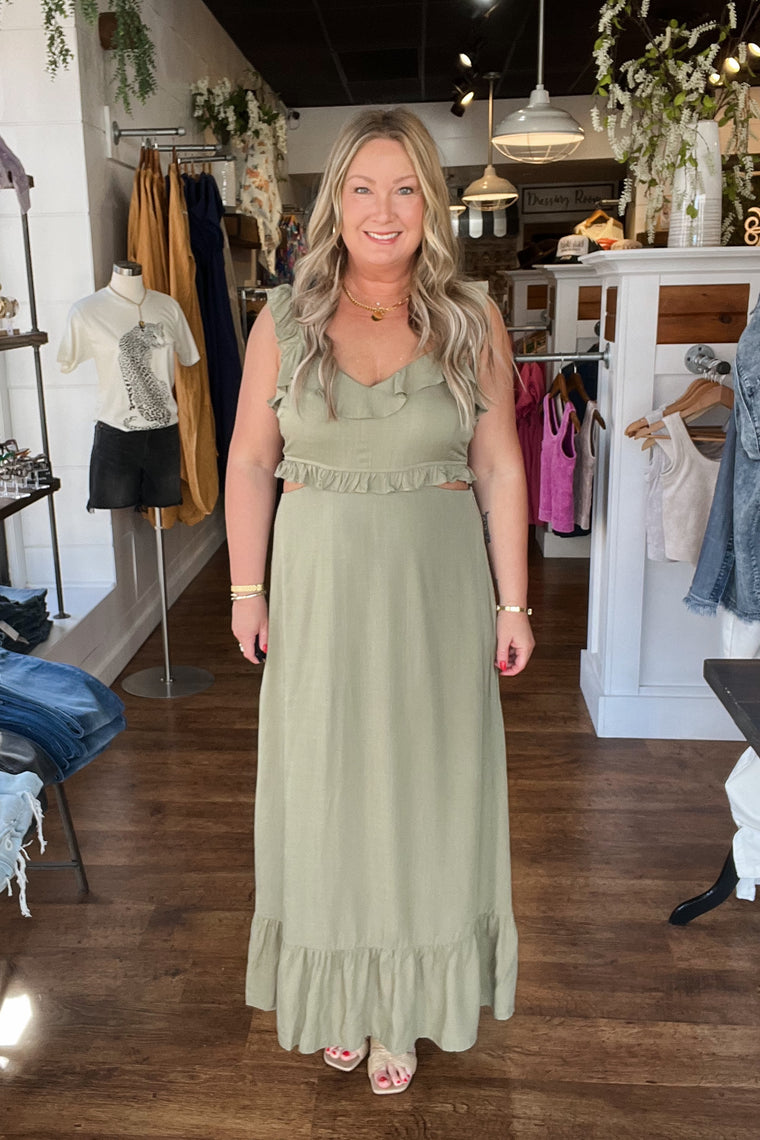 Bailee Maxi Dress - Light Olive