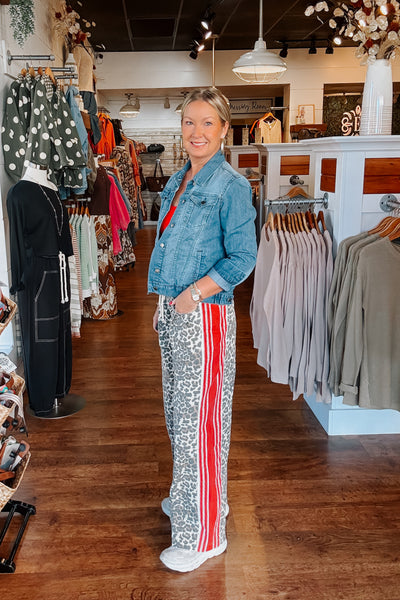 Philippa Leopard Striped Pants