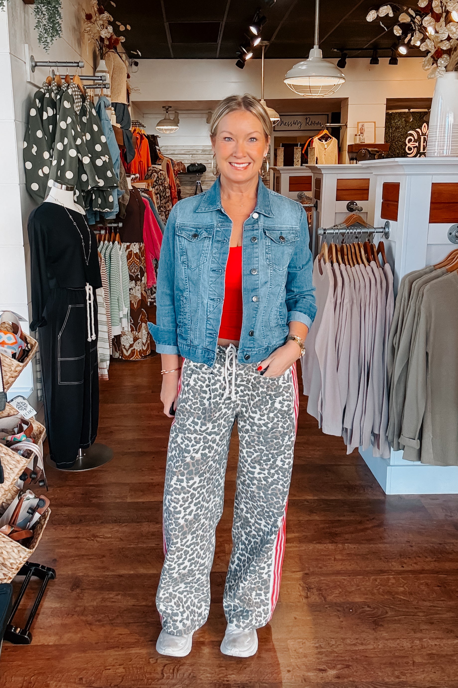 Philippa Leopard Striped Pants