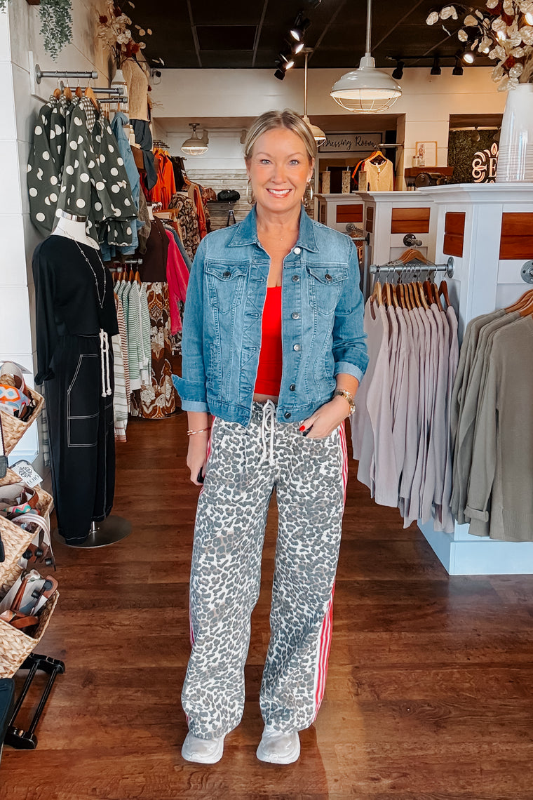 Philippa Leopard Striped Pants