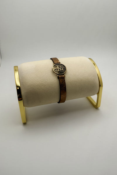 Tree Of Life Leather Snap Bracelet