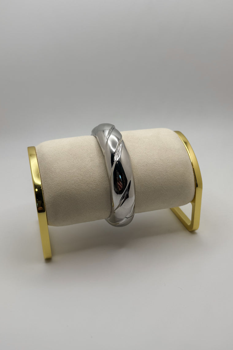 Macey Cuff - Rhodium Plated