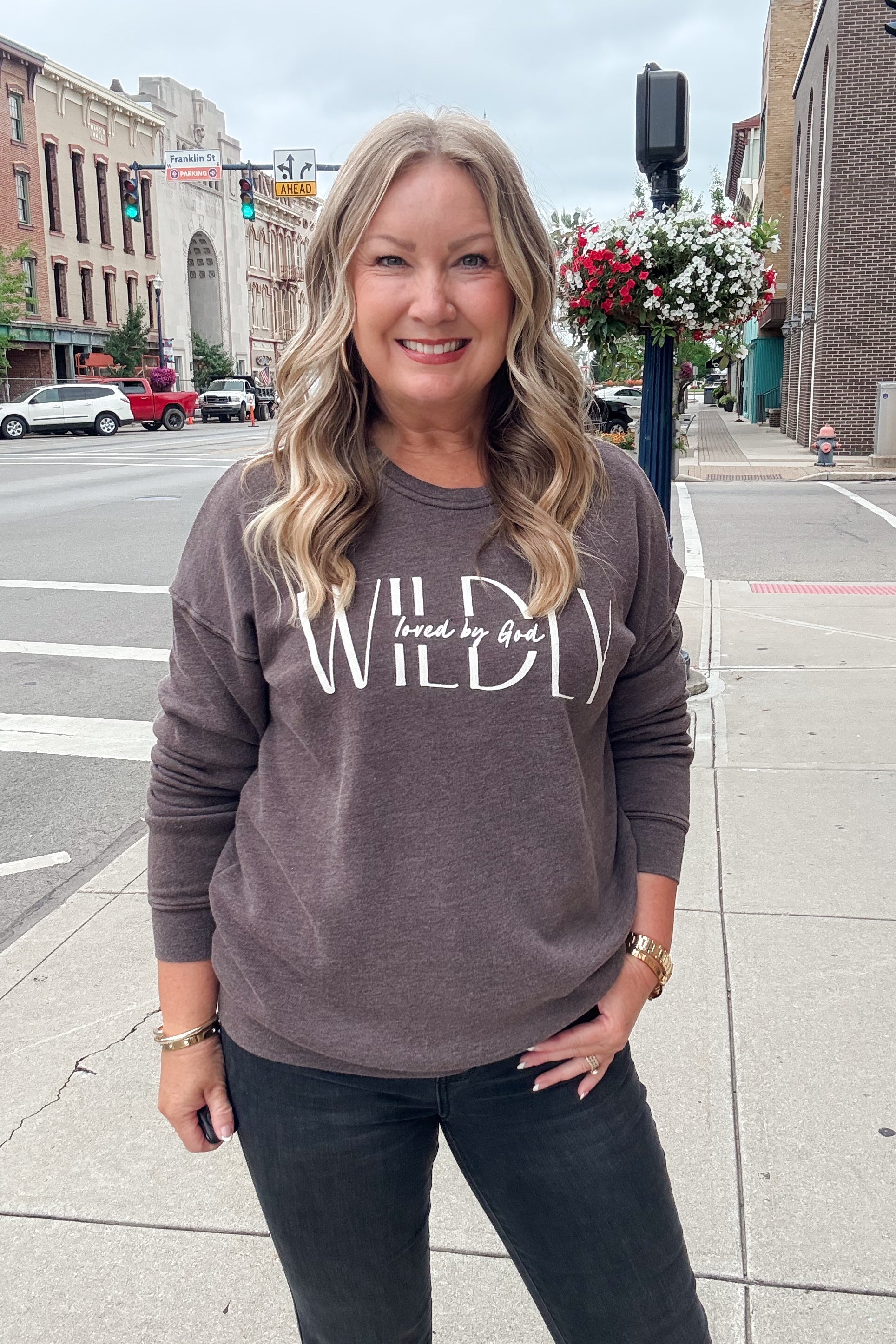 Wildly Loved By God Sweatshirt - Mineral Brown