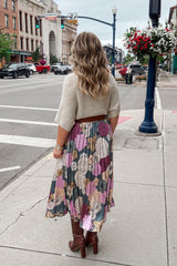 Della Teal Floral Skirt