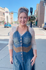 A Rare Bird Lace Layer Shirt -  Taupe