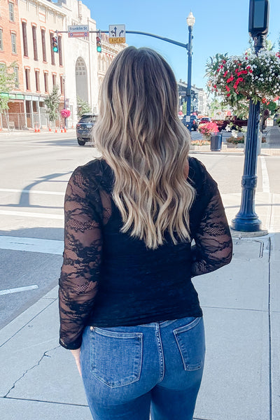 A Rare Bird Lace Layer Shirt -  Black