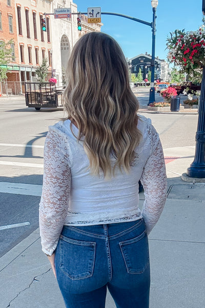 A Rare Bird Lace Layer Shirt -  White