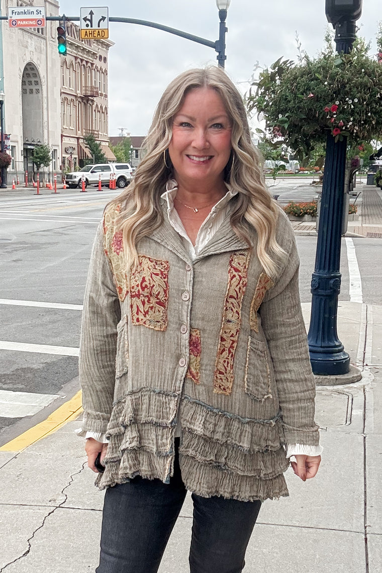 A Rare Bird Soft Ruffle Patch Jacket