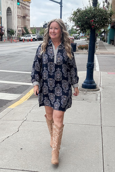 Nylah Dress - Navy