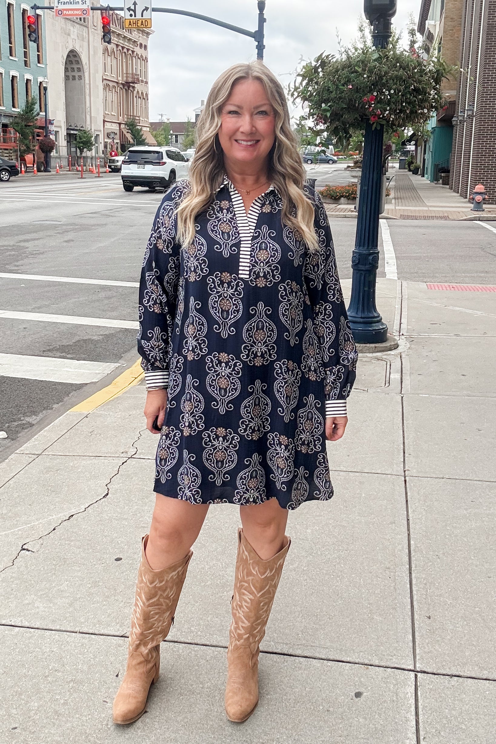 Nylah Dress - Navy