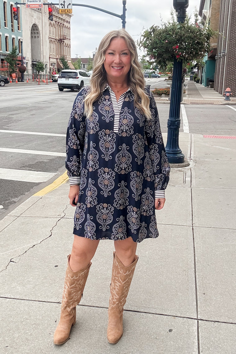 Nylah Dress - Navy