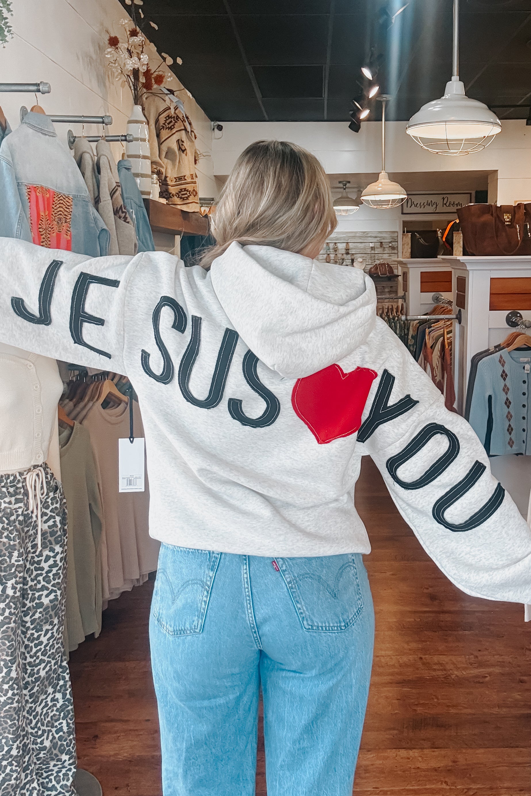 Kingdom Essential Patchwork Hoodie - Jesus Loves You