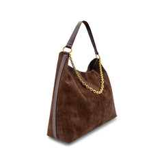Sava Faux Suede Tote Bag - Brown