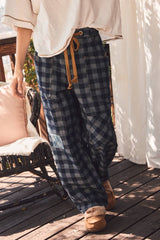Checkered Patchwork Denim