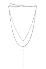 Camilla Dainty Lariat Chain Necklace - Silver