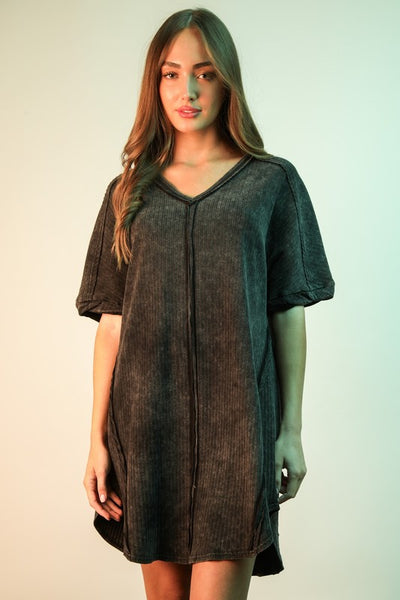 Gia Mineral Washed Dress - Black