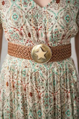 Brown Leather Star Belt