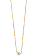 Lola Solitaire Sideways Pear Necklace - Gold