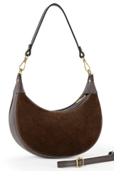 Arezzo Genuine Suede Shoulder Bag - Chocolate Suede