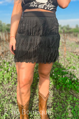 Rhinestone Cowgirl Fringe Skirt